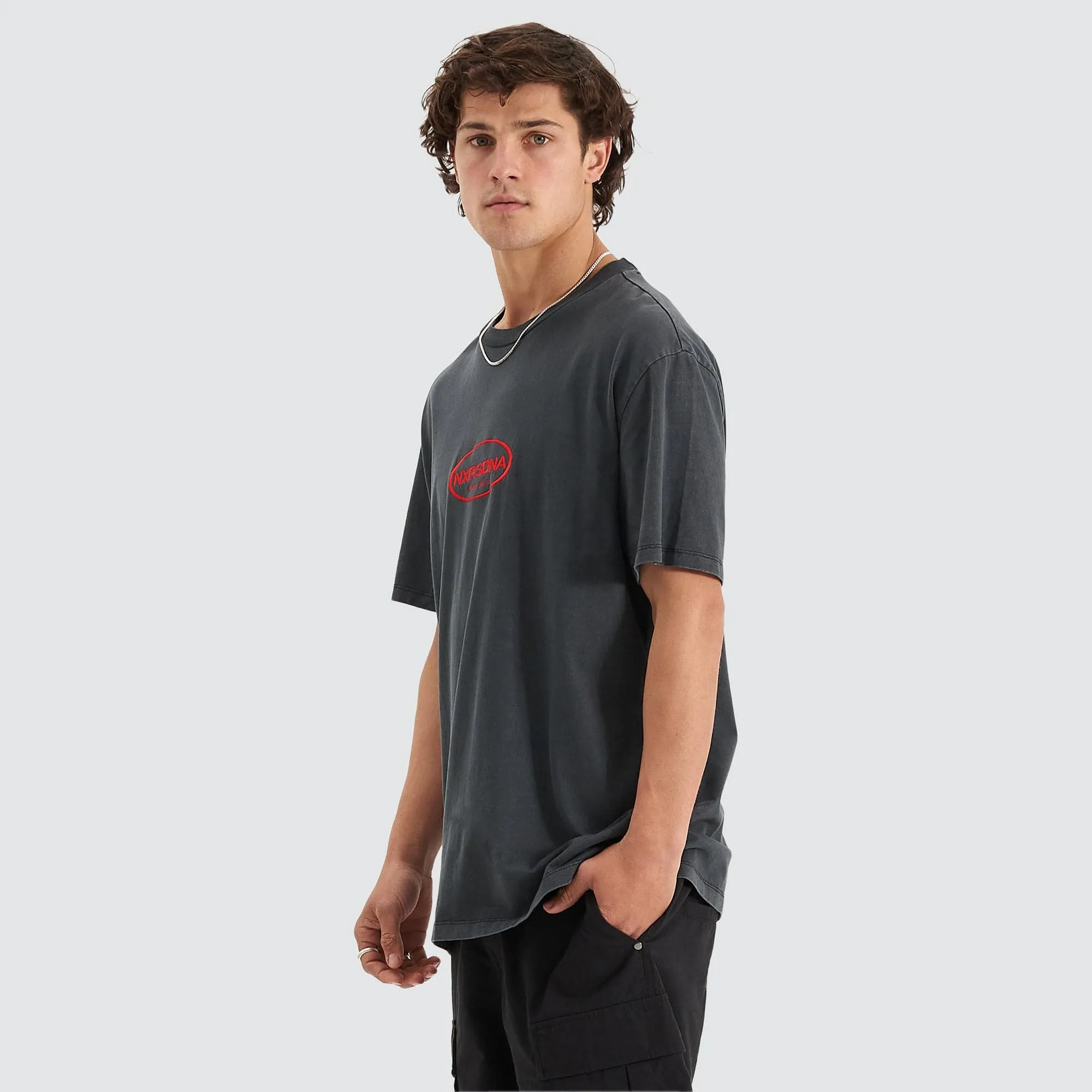 Cycle Relaxed Tee Pigment Anthracite Black