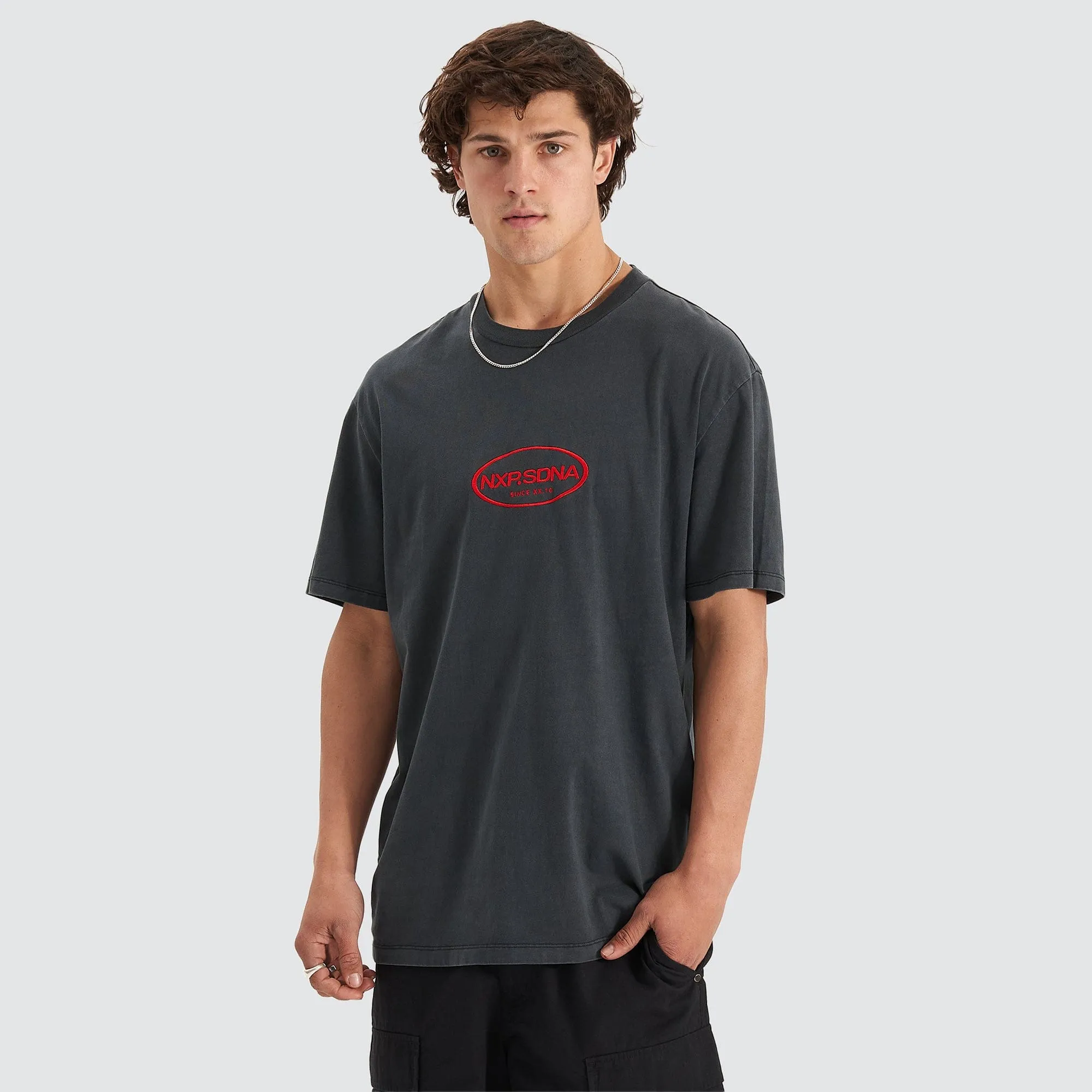 Cycle Relaxed Tee Pigment Anthracite Black
