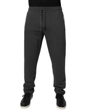 Dark Gray Cotton Men Jogger Sweatpants Pants