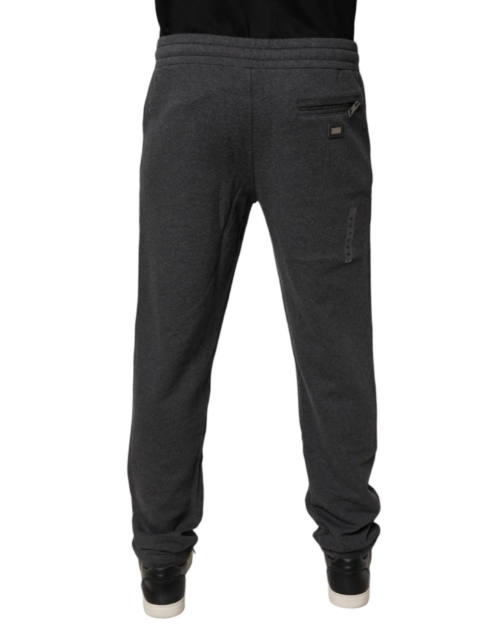 Dark Gray Cotton Men Jogger Sweatpants Pants