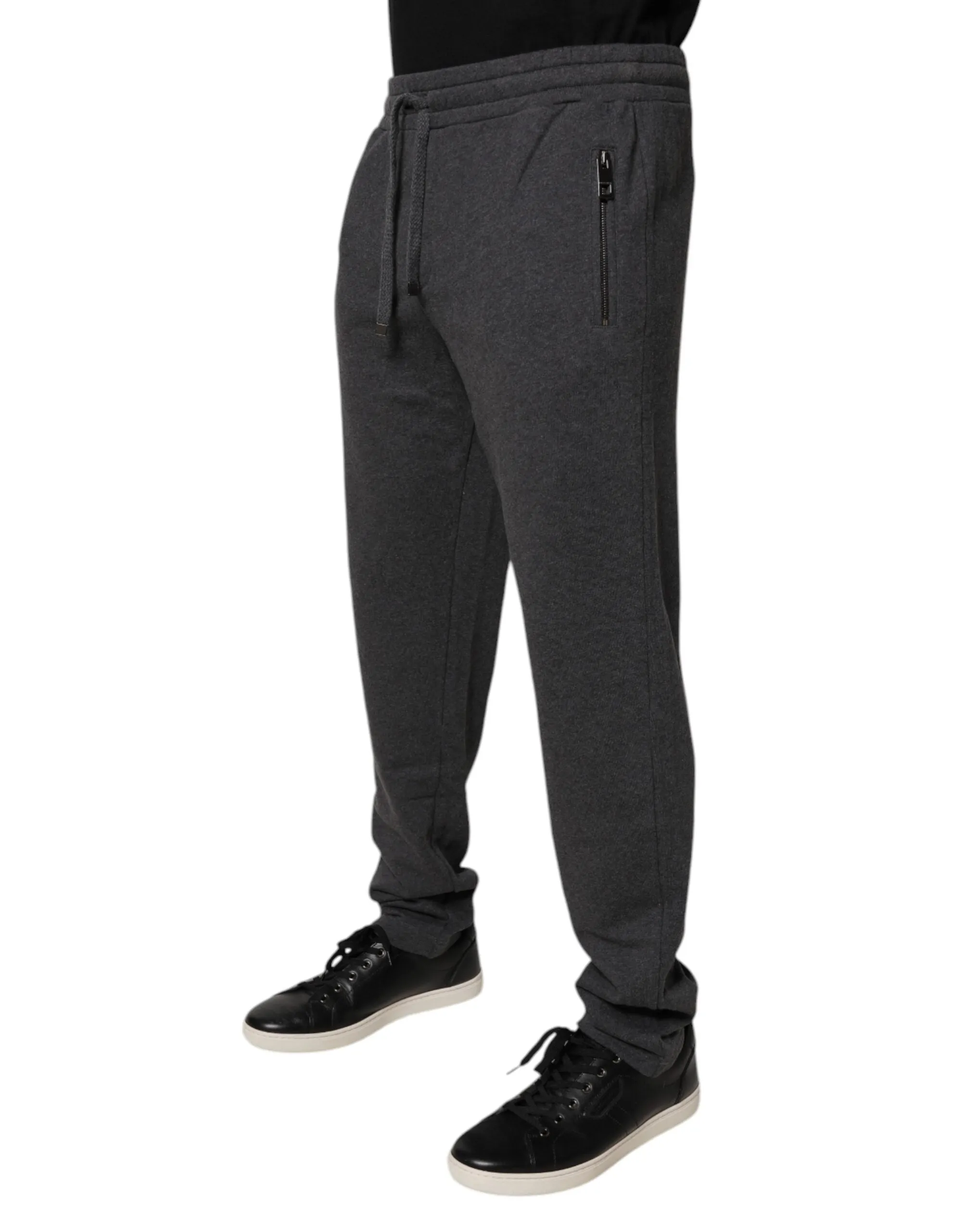 Dark Gray Cotton Men Jogger Sweatpants Pants