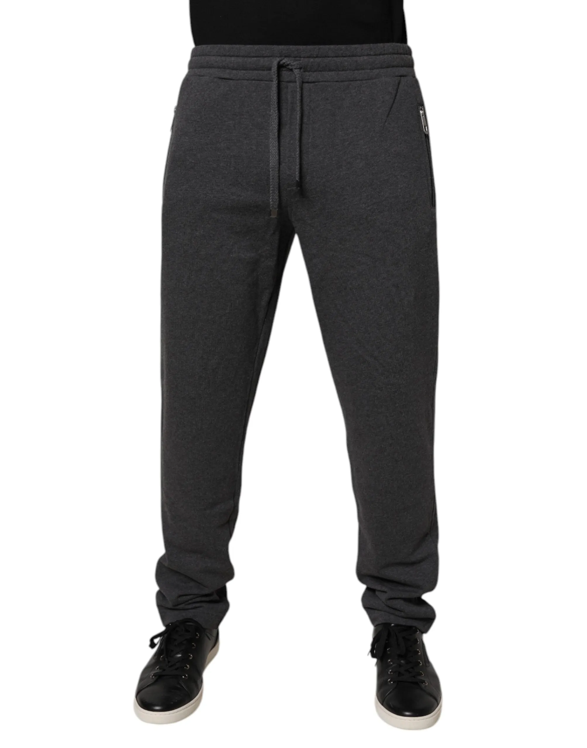 Dark Gray Cotton Men Jogger Sweatpants Pants
