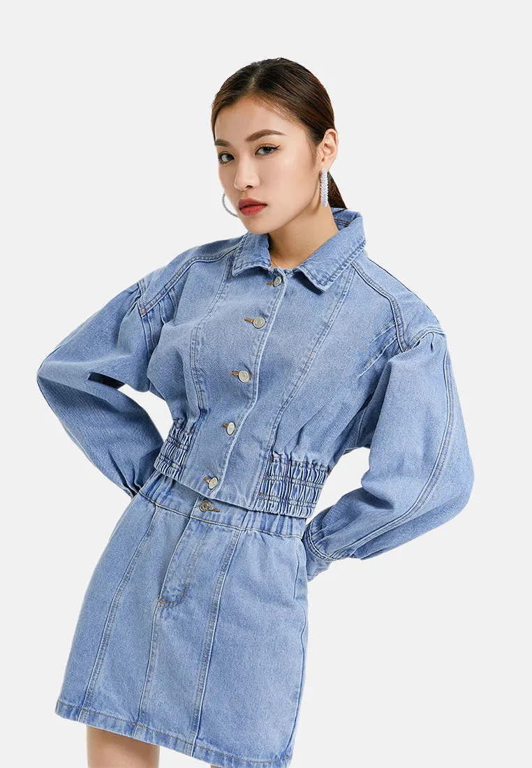 denim jacket and skirt co-ord set