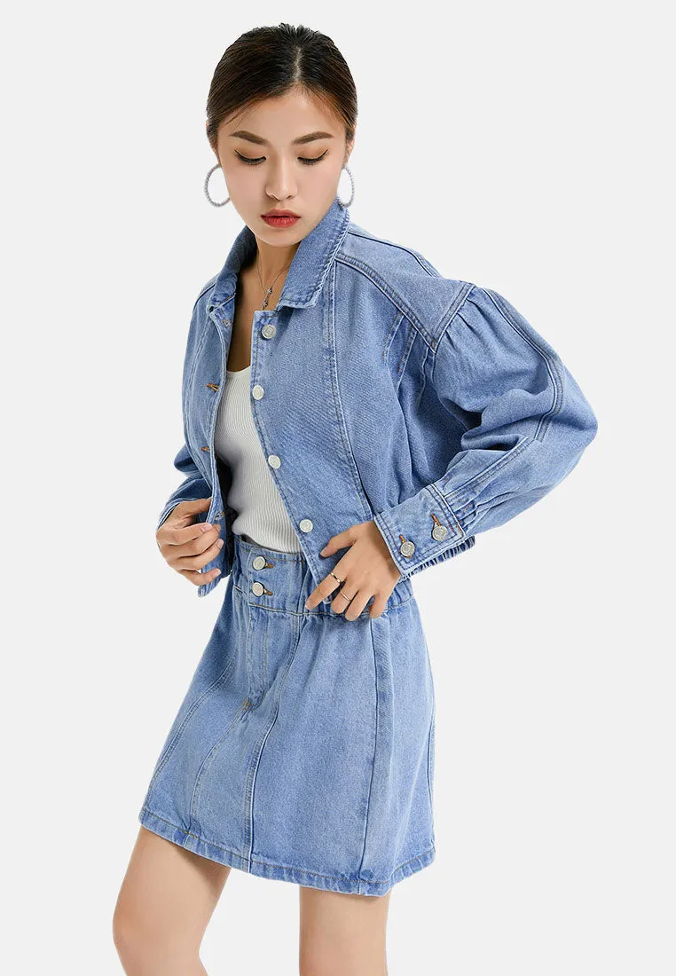 denim jacket and skirt co-ord set