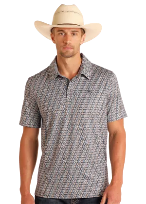 Diamond Geo Print Performance Polo