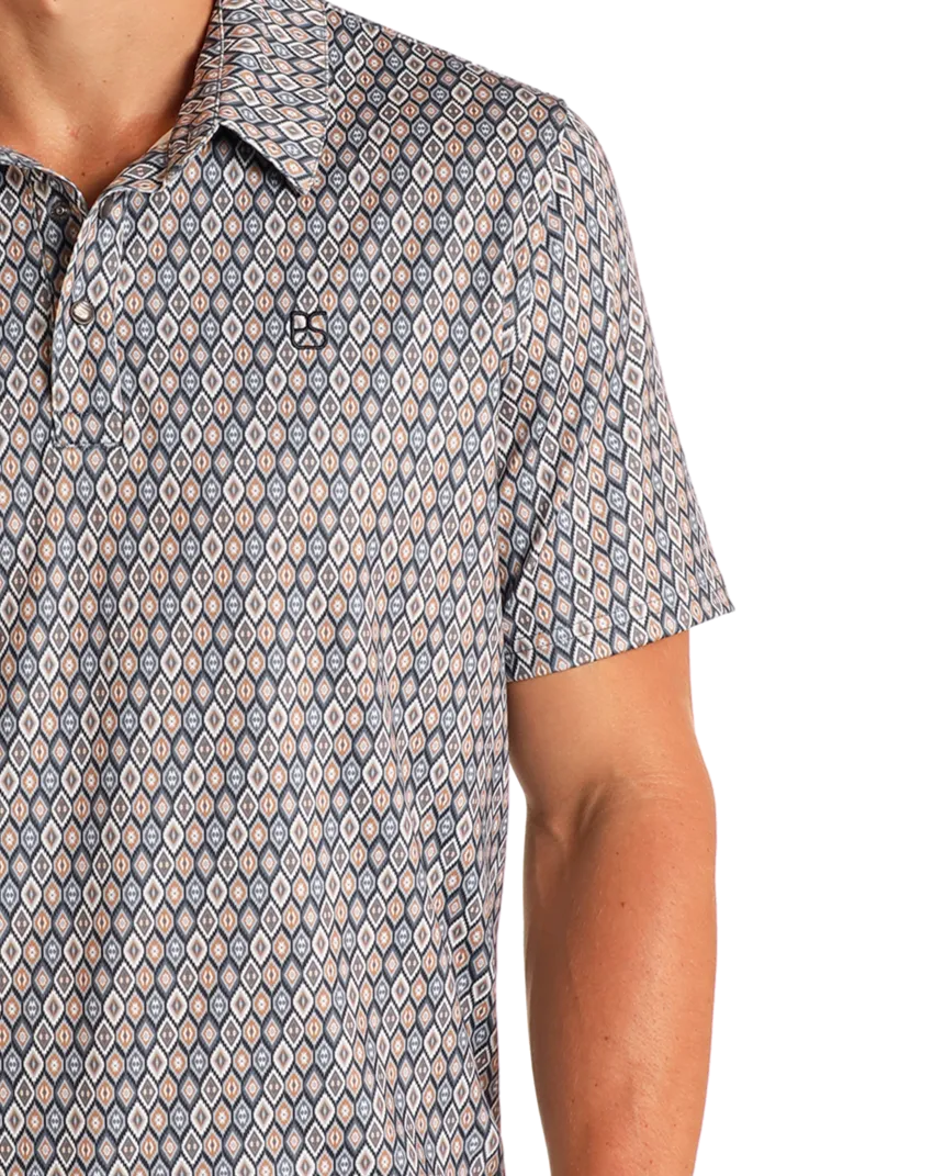 Diamond Geo Print Performance Polo