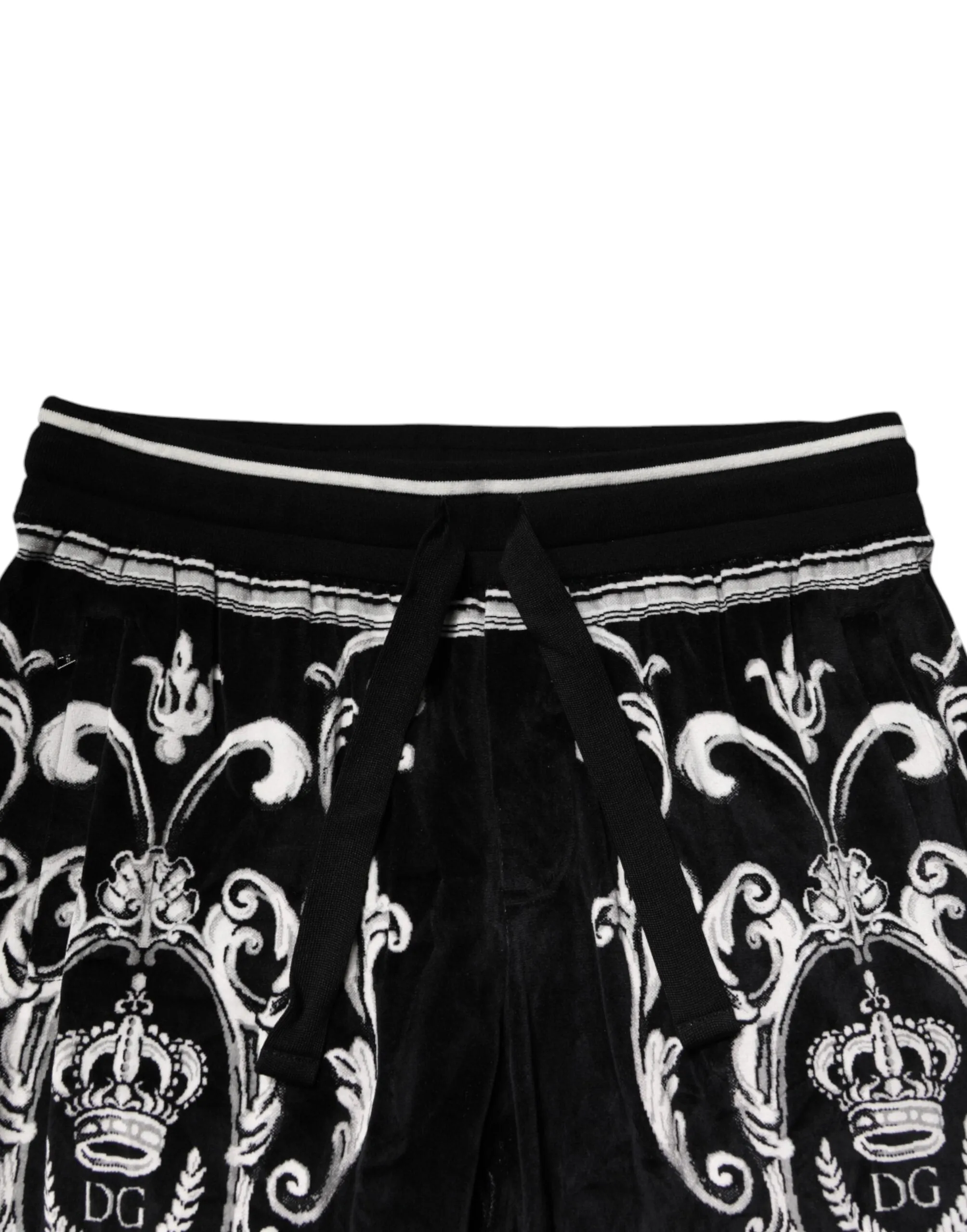 Dolce & Gabbana Black Bandana Cotton Jogger Pants