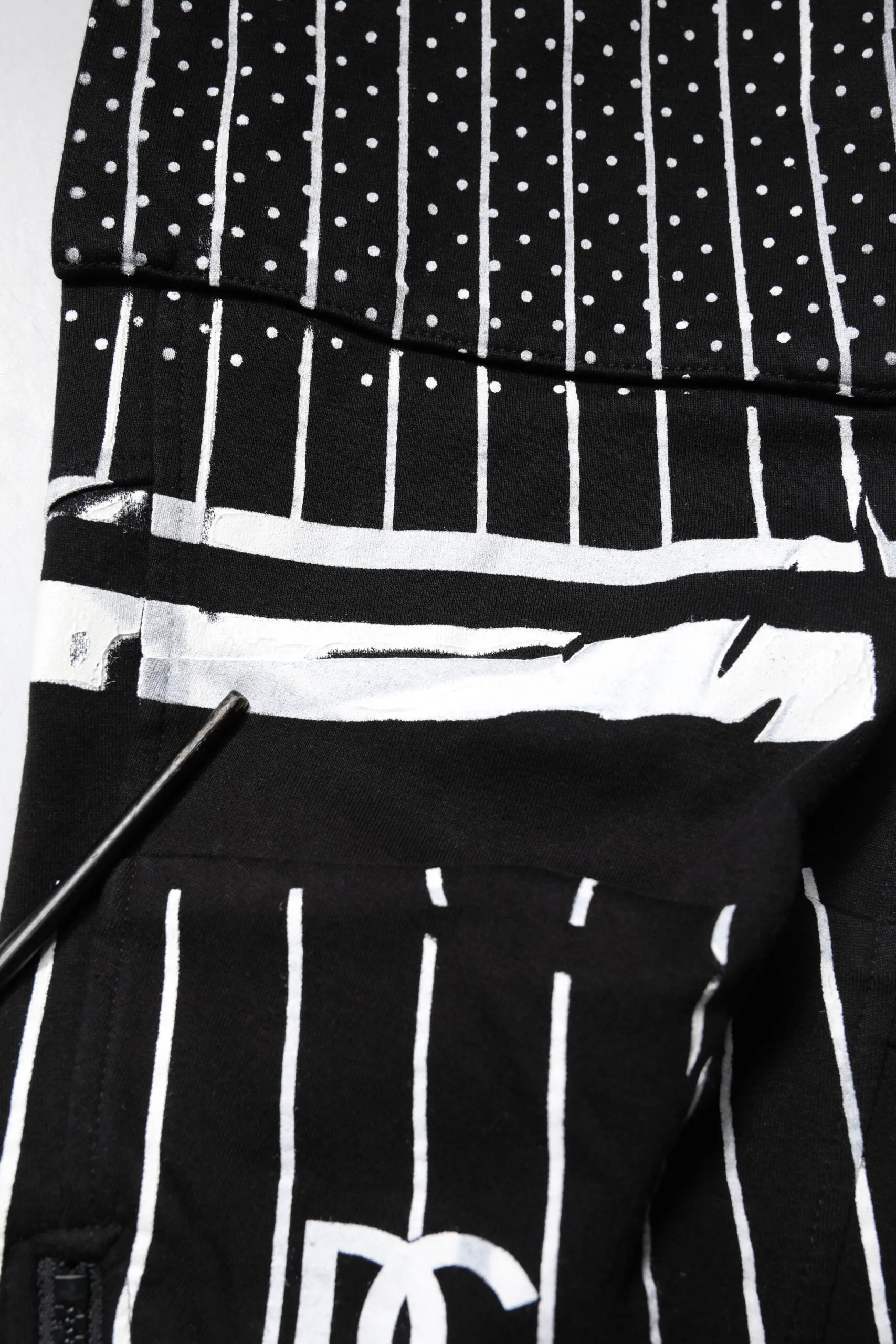 Dolce & Gabbana Black Polka Dot Stripes Cargo Jogger Sweatpants Pants