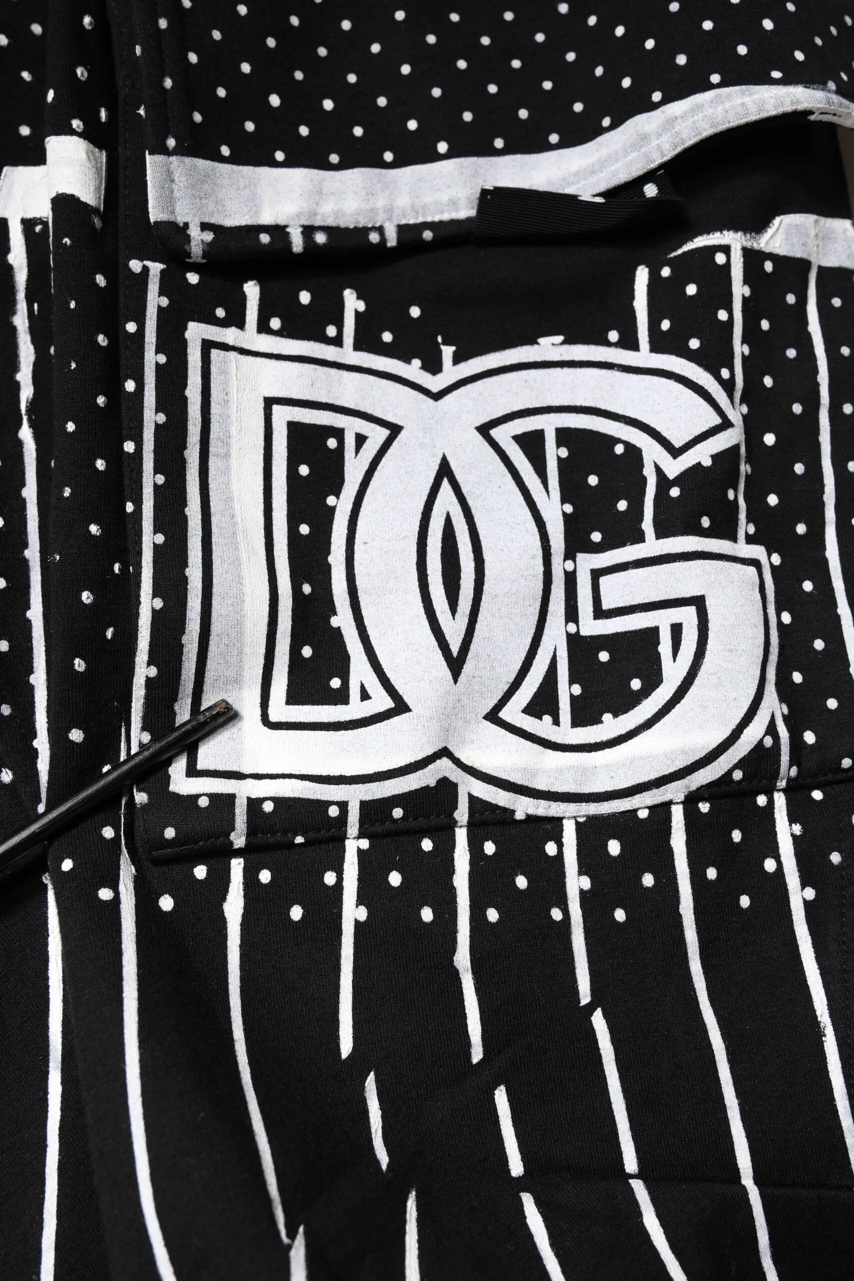 Dolce & Gabbana Black Polka Dot Stripes Cargo Jogger Sweatpants Pants