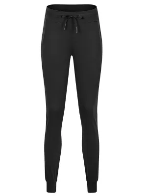 Drawstring Quick Dry Elastic Running Fitness Pants: XL（12） / Black