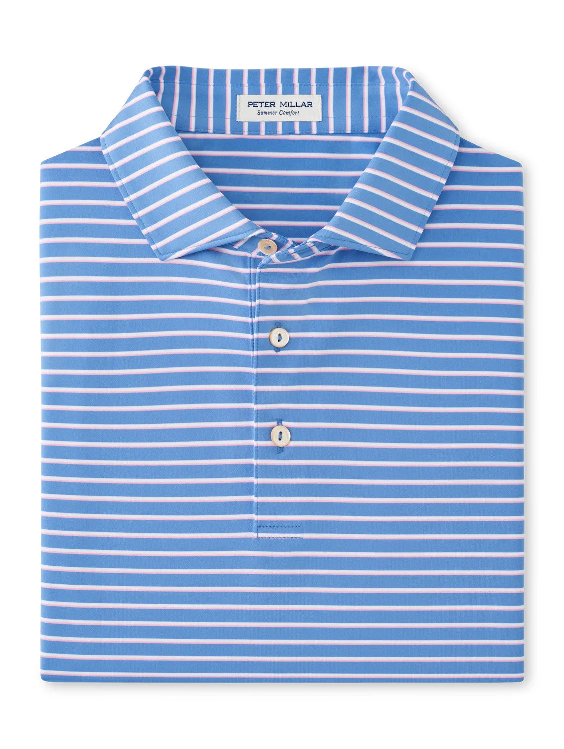 Dunnes Performance Jersey Polo by Peter Millar - Blue Sea