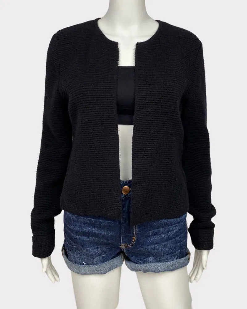 Elle Black Open-FrontCardigan Sweater