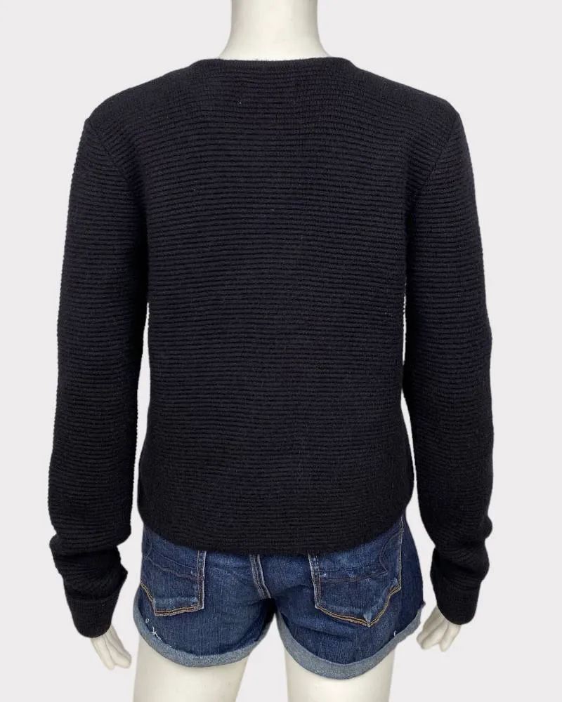 Elle Black Open-FrontCardigan Sweater