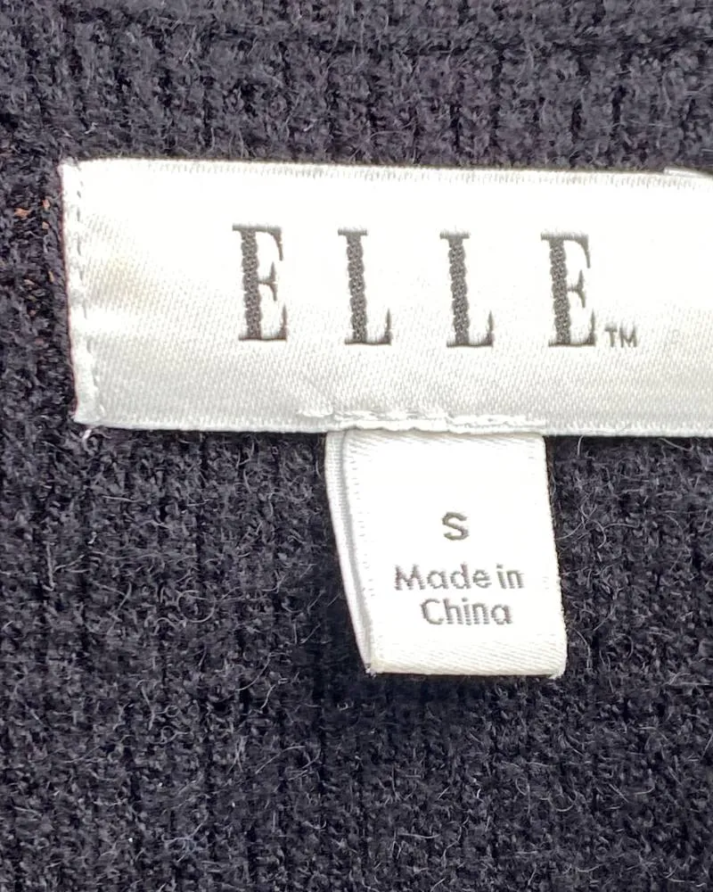 Elle Black Open-FrontCardigan Sweater