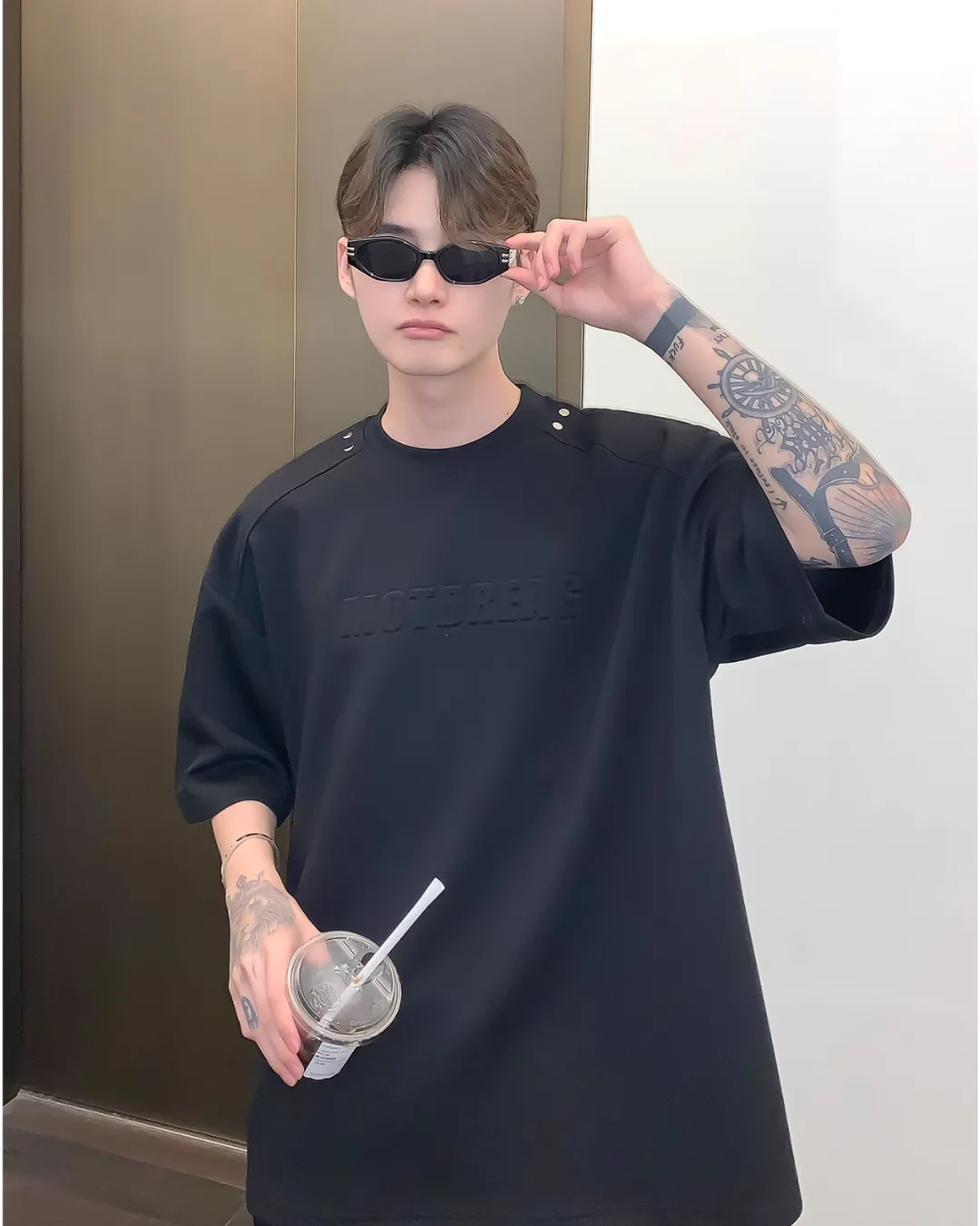 Embossed Logo Short Sleeve T-shirt / Wide Pants CBJ0069