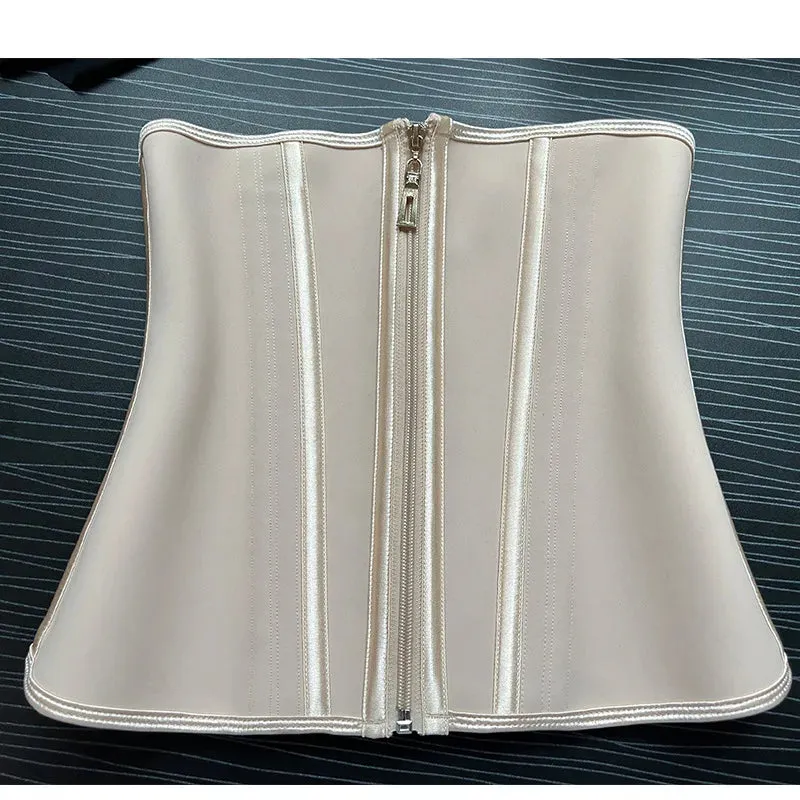 Enhance Your Curves with Double Compression Latex Waist Trainer - 13 Steel Bones for Tummy Control and Slimming