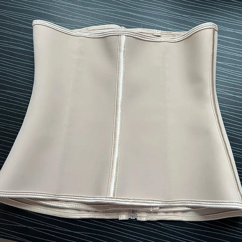 Enhance Your Curves with Double Compression Latex Waist Trainer - 13 Steel Bones for Tummy Control and Slimming