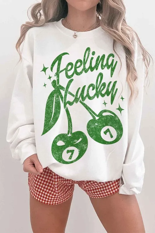 FEELIN LUCKY ST PATRICKS OVERSIZED SWEATSHIRT