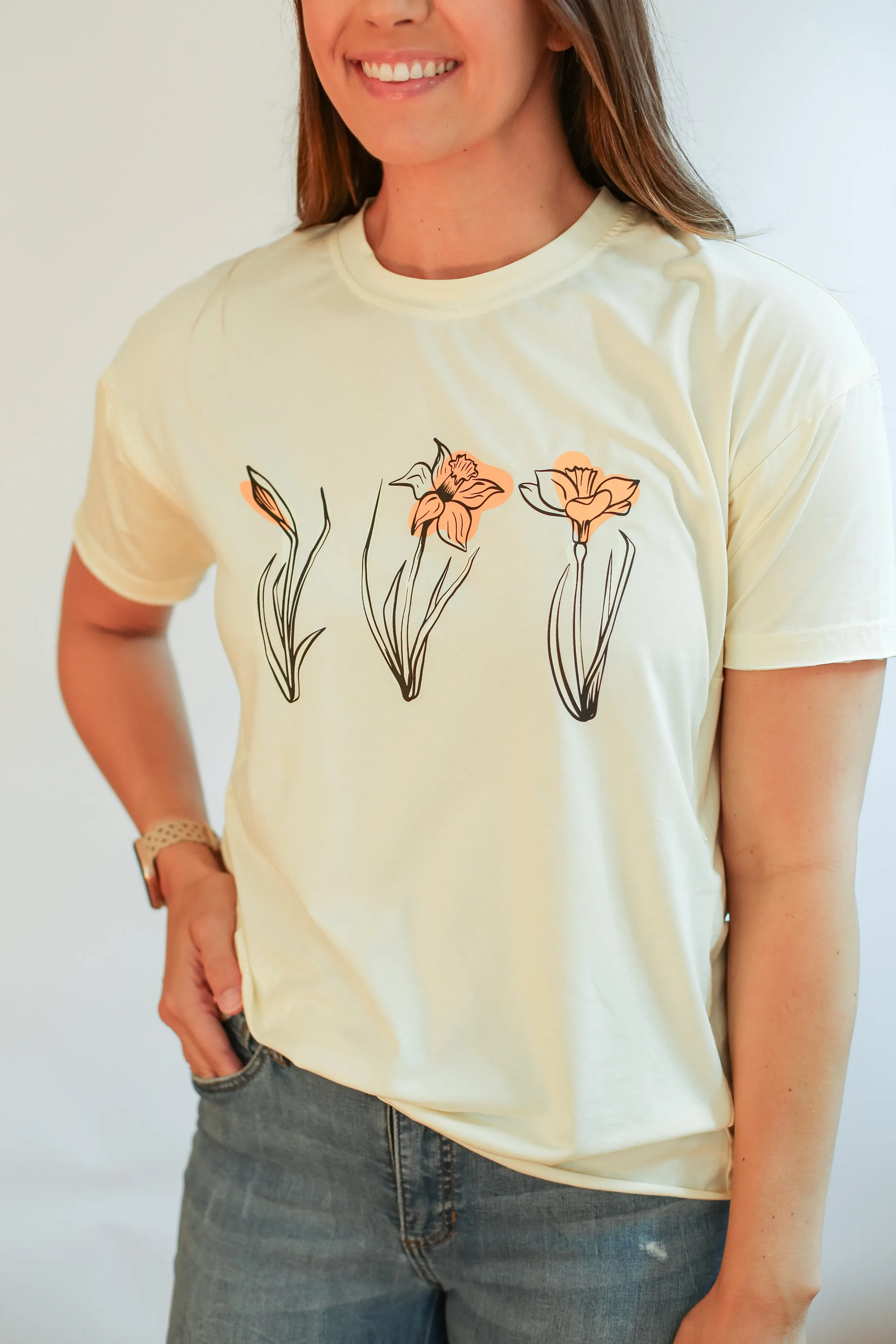 FINAL SALE Relaxed Fit Zip Breastfeeding Tee - CREAM
