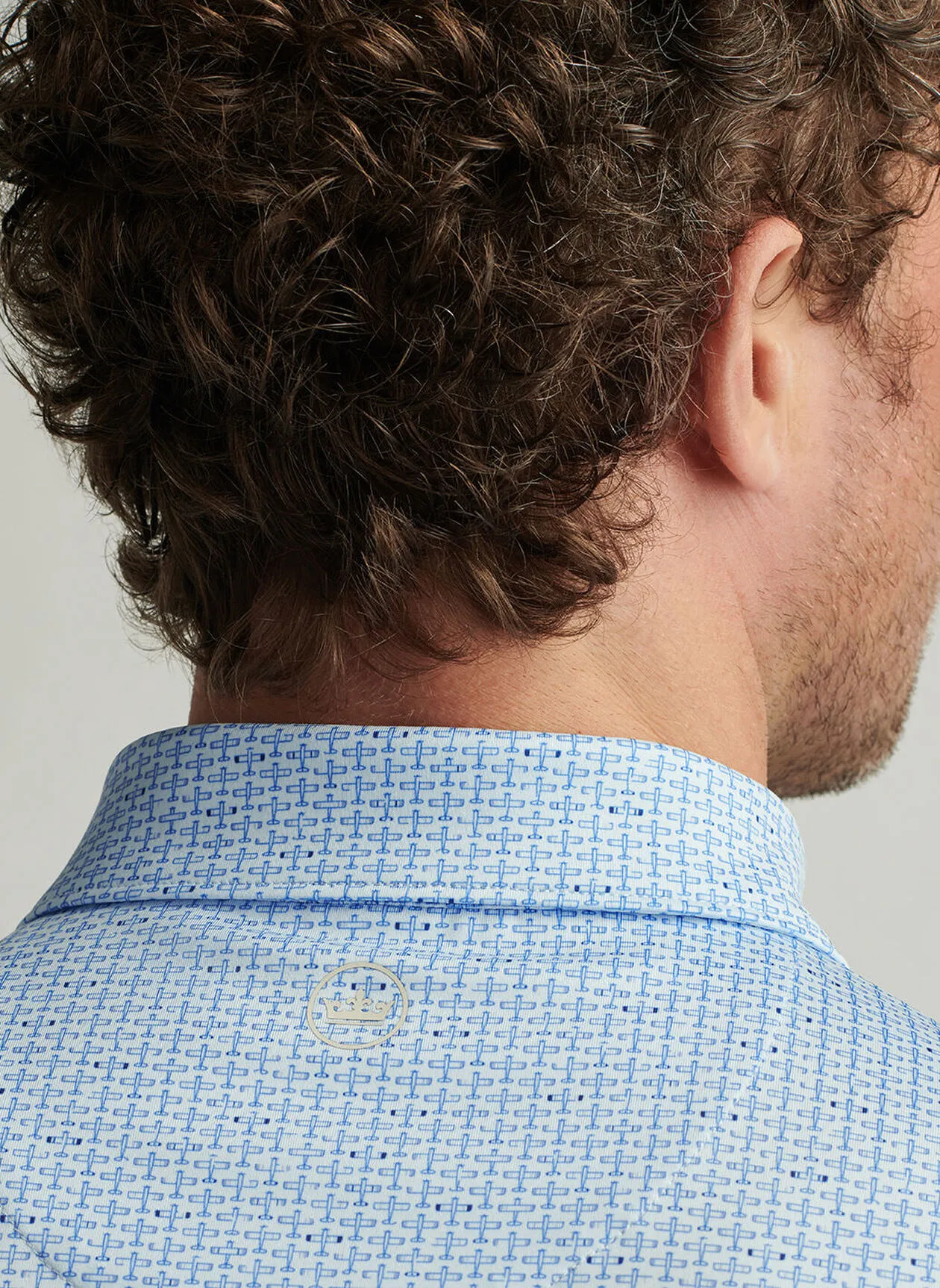 FIRST IN FLIGHT PERFORMANCE JERSEY POLO - PALE BLUE