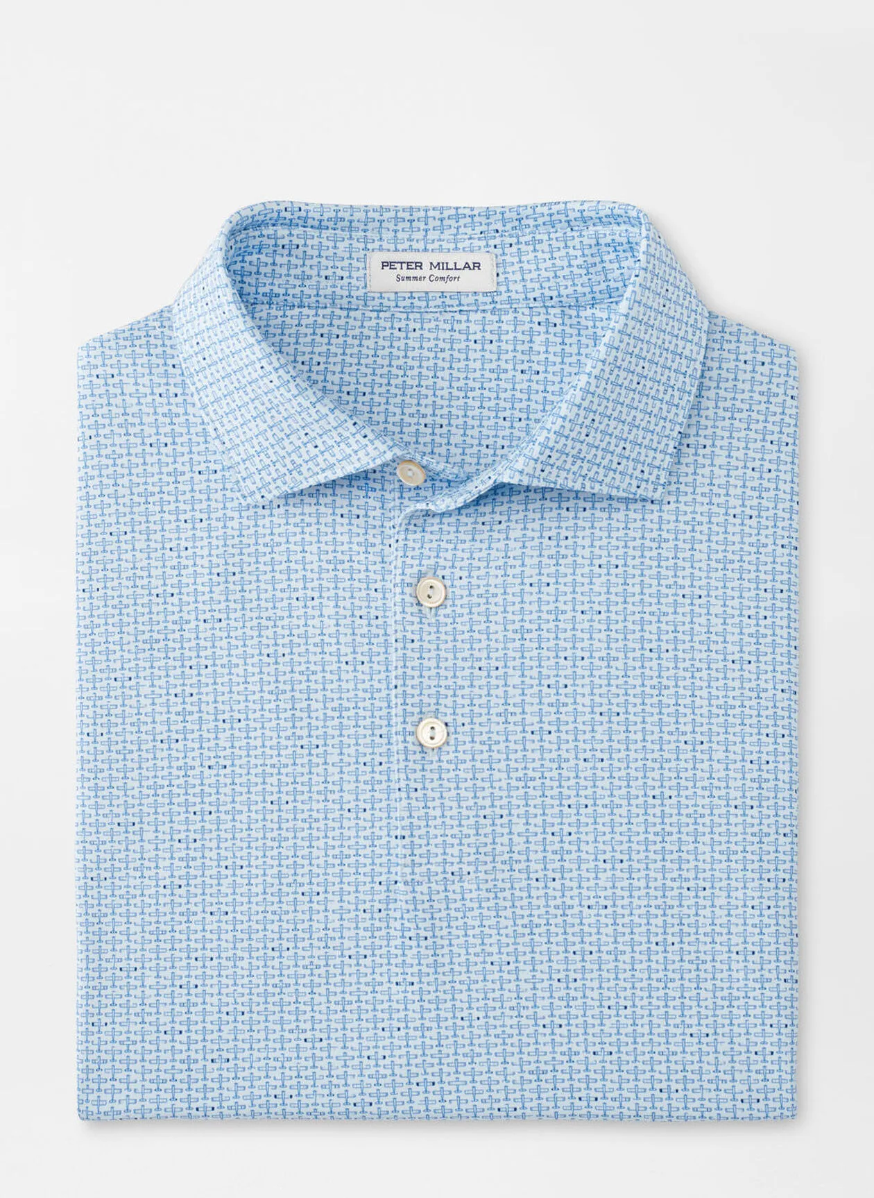 FIRST IN FLIGHT PERFORMANCE JERSEY POLO - PALE BLUE