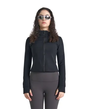 FlexEase Velvet Cropped Full-Zip Jacket