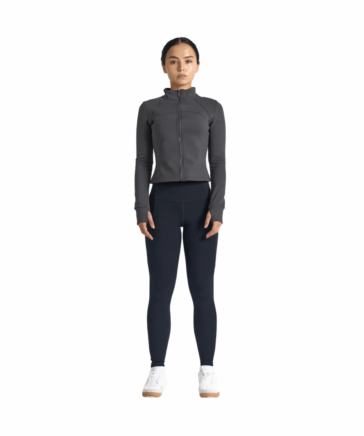 FlexEase Velvet Cropped Full-Zip Jacket