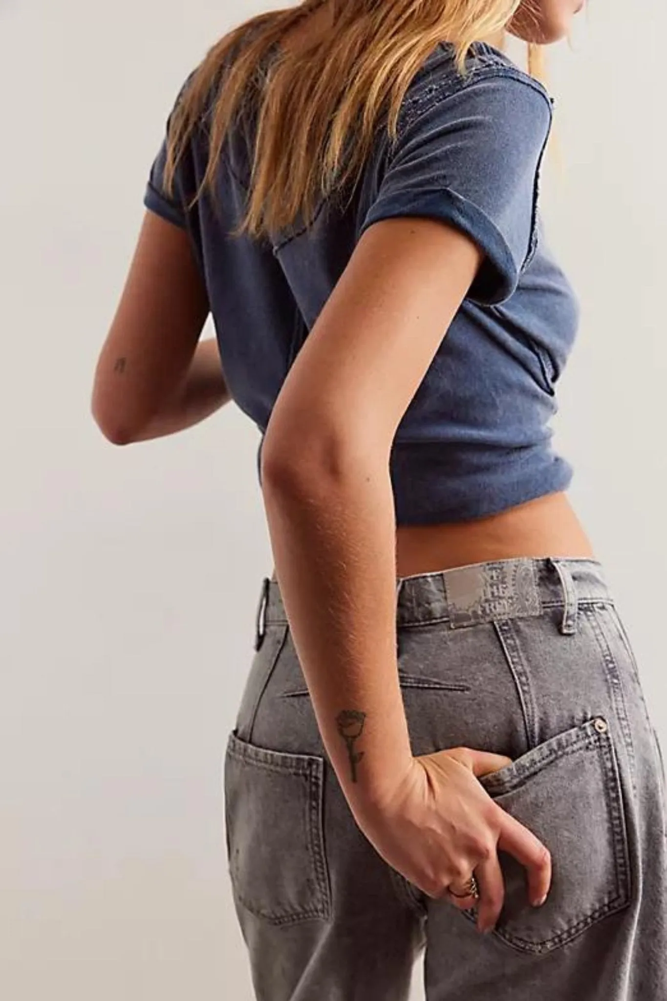Free People: Good Luck Mid Rise Barrel in Falcon Grey