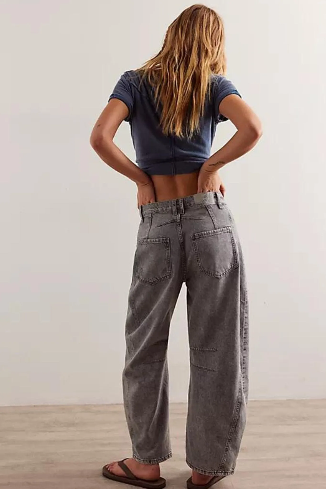 Free People: Good Luck Mid Rise Barrel in Falcon Grey