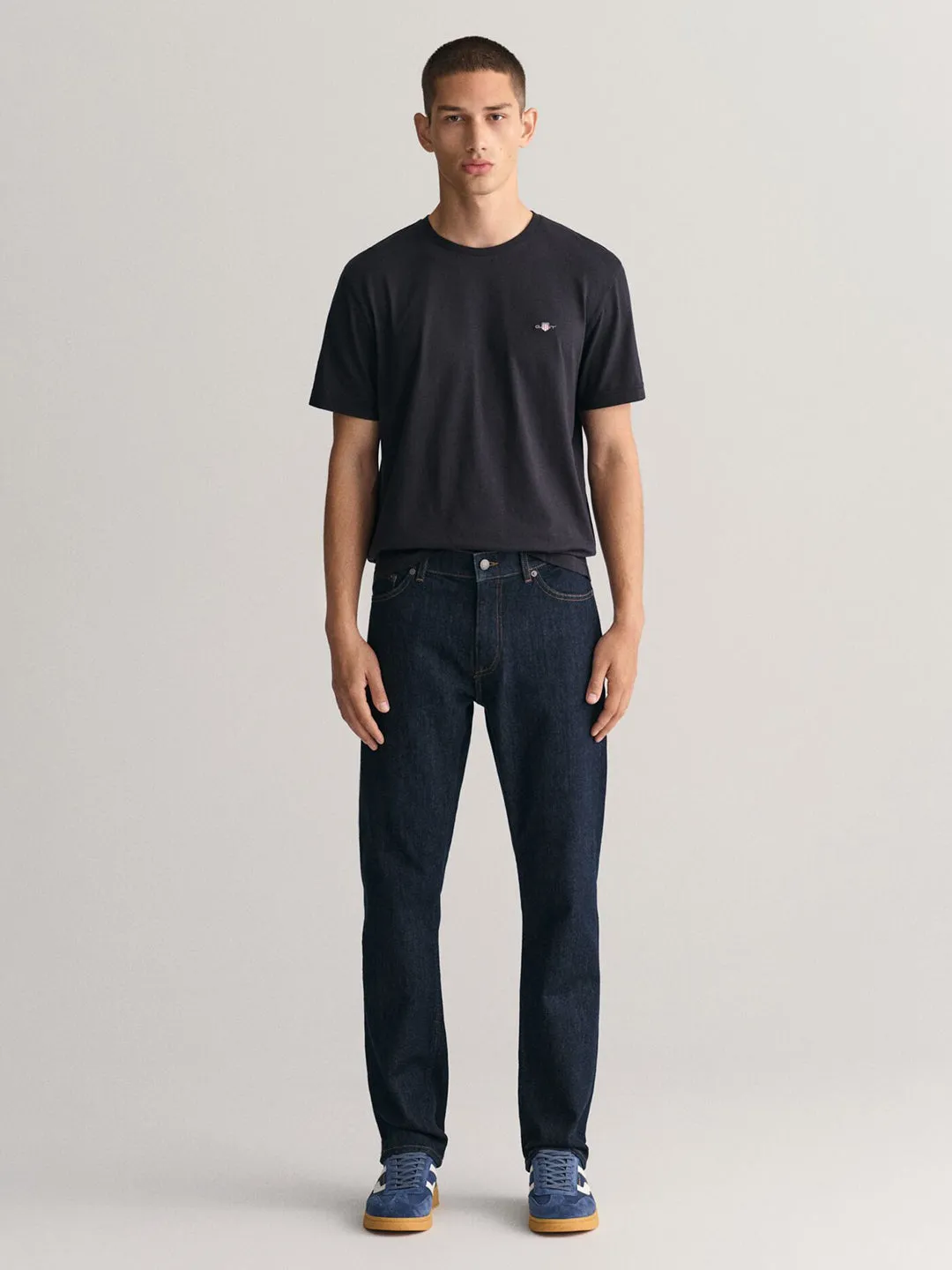 Gant Men Blue Washed Regular Fit Mid-Rise Jeans