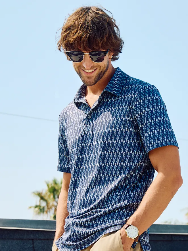GARY PERFORMANCE POLO - Navy Hula