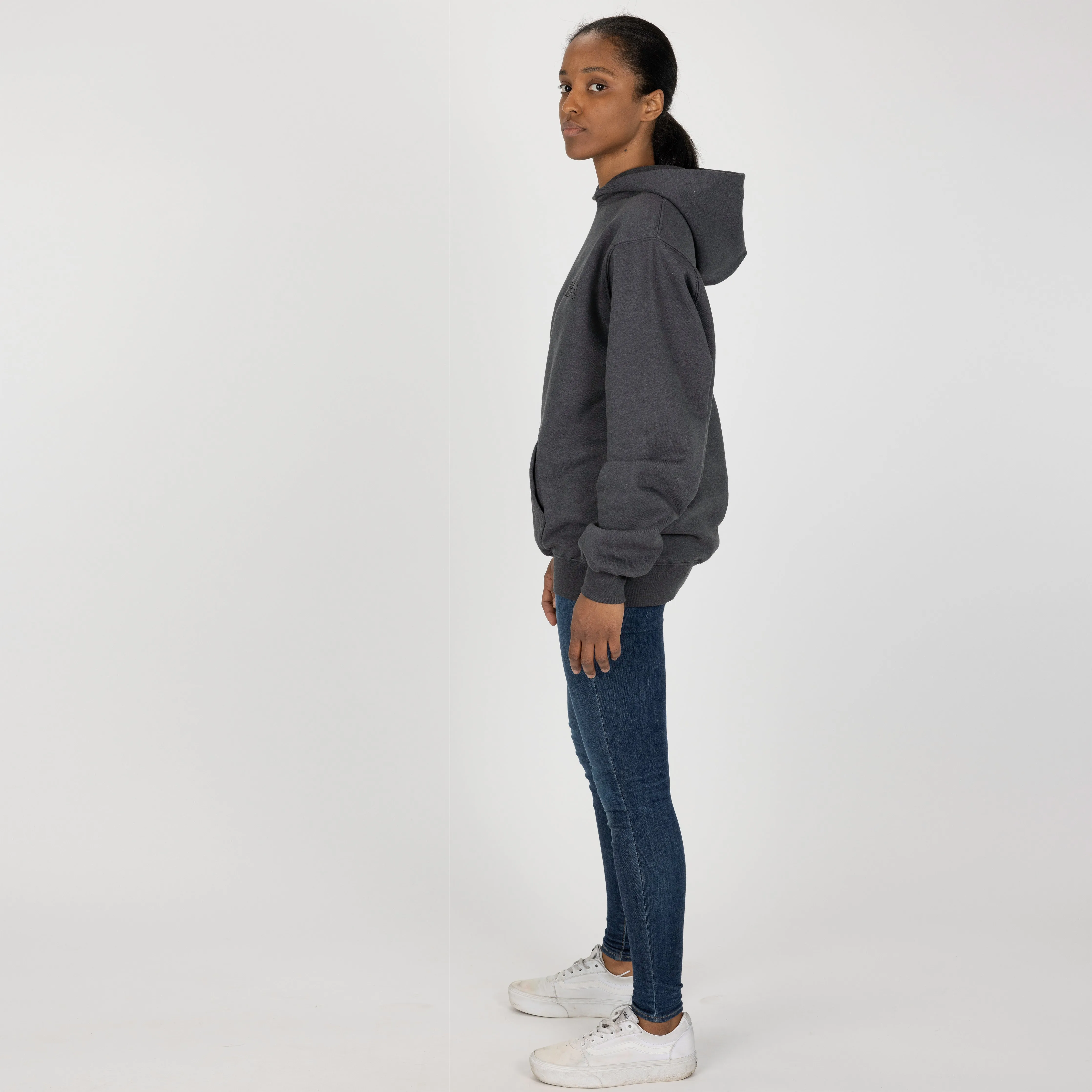 Gender Neutral Oversized Fleece Hoodie - Woodland Grey