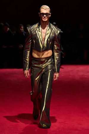 Gold Iridescent Cropped Blazer