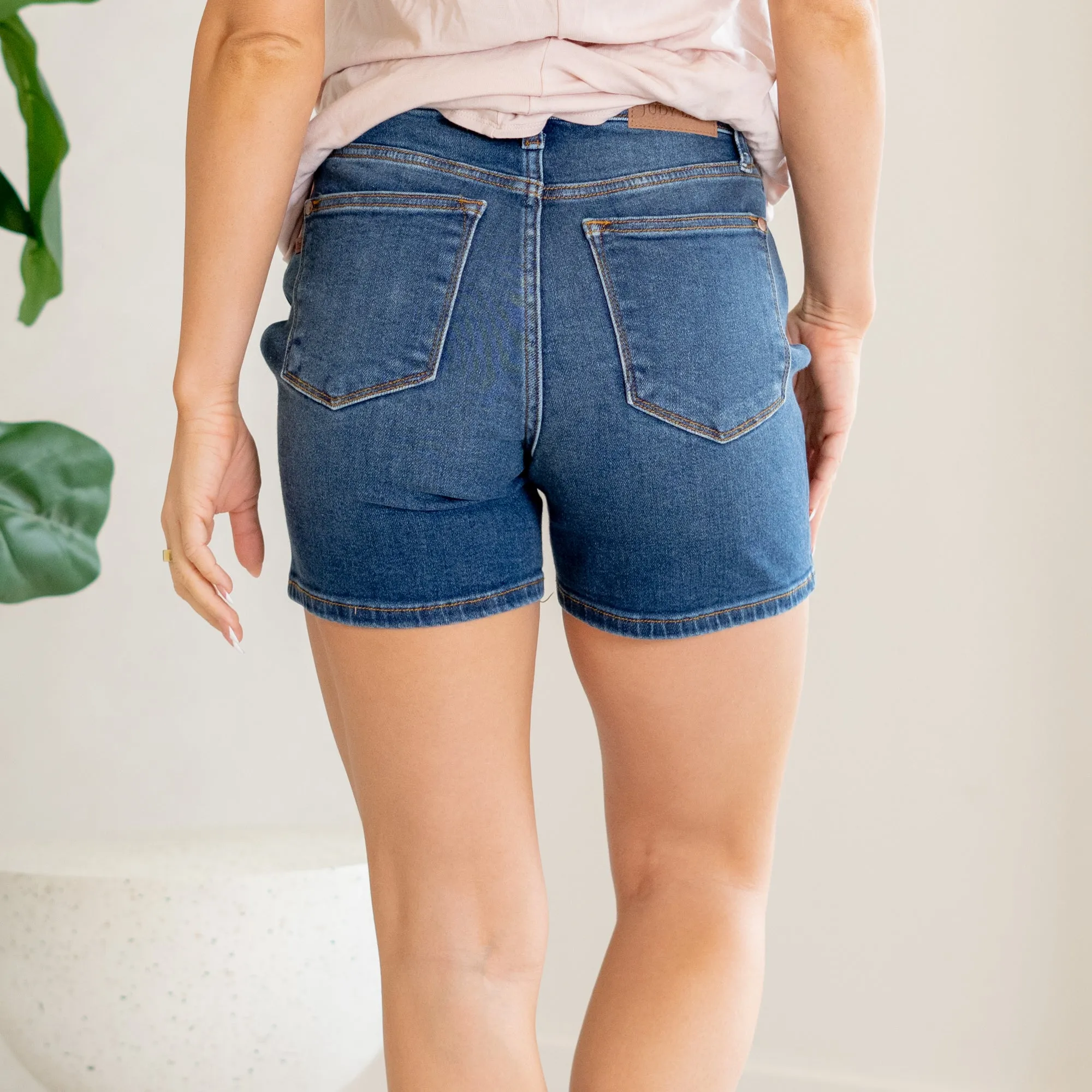 Golden Hour 2 Button Mid Length Dad Shorts Regular & Plus Sizes