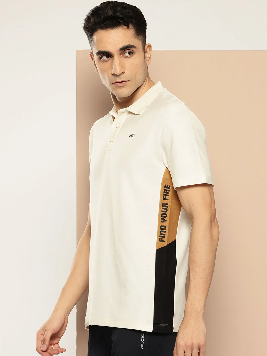 Graphical Panel Polo T-Shirt