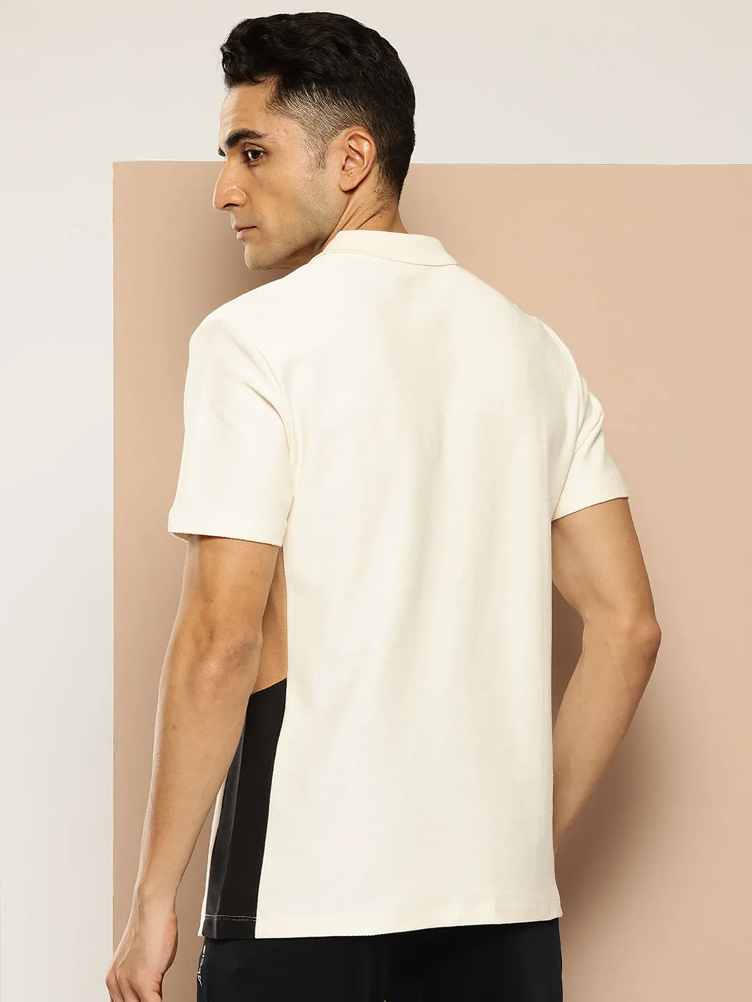 Graphical Panel Polo T-Shirt