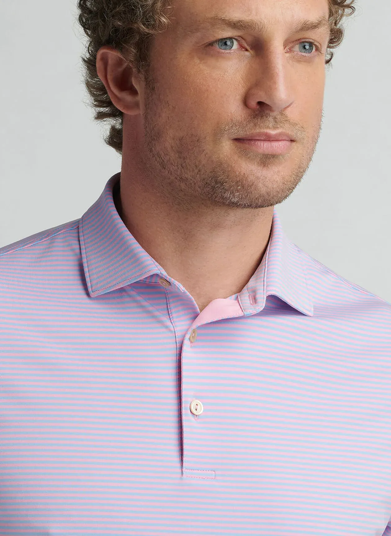 HALES PERFORMANCE JERSEY POLO - PINK VALE