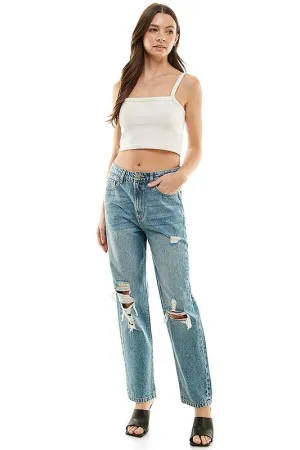 HIGH RISE COTTON RIGID BALLOON JEAN
