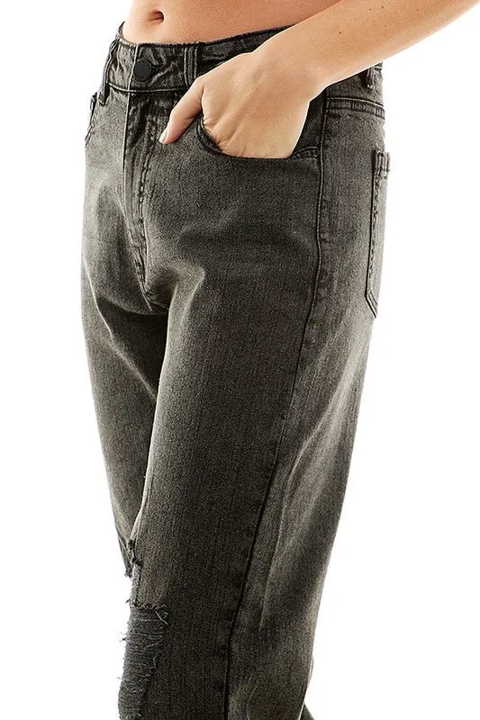 HIGH RISE COTTON RIGID BALLOON JEAN