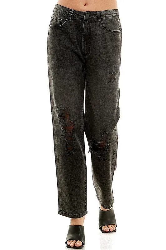 HIGH RISE COTTON RIGID BALLOON JEAN