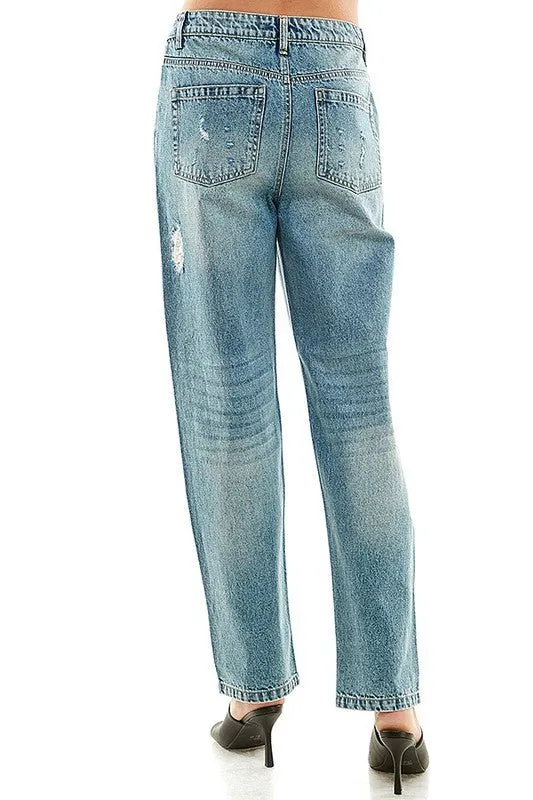 HIGH RISE COTTON RIGID BALLOON JEAN
