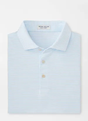 Highlands Performance Jersey Polo by Peter Millar - White/ Maya Blue