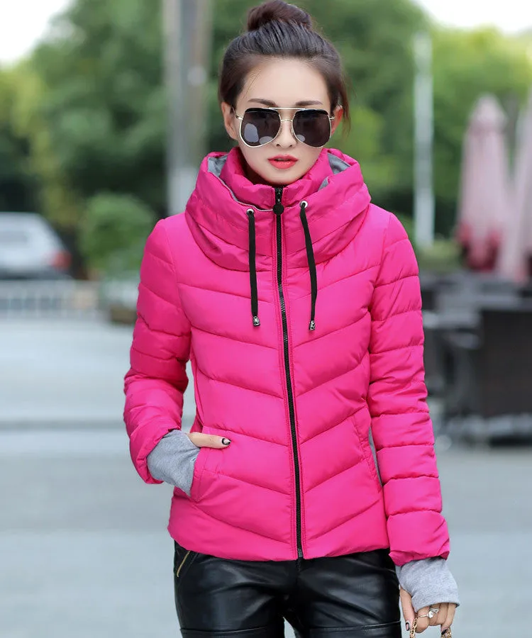 hooded plus size long sleeve warm light down padded winter jacket women parkas for women winter coat women B143