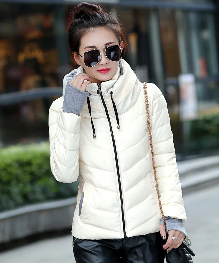 hooded plus size long sleeve warm light down padded winter jacket women parkas for women winter coat women B143