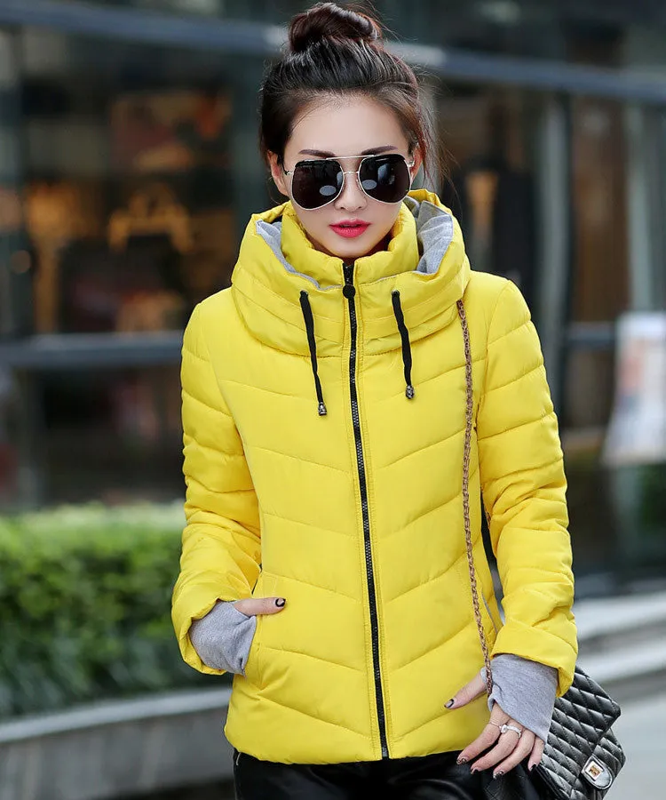 hooded plus size long sleeve warm light down padded winter jacket women parkas for women winter coat women B143