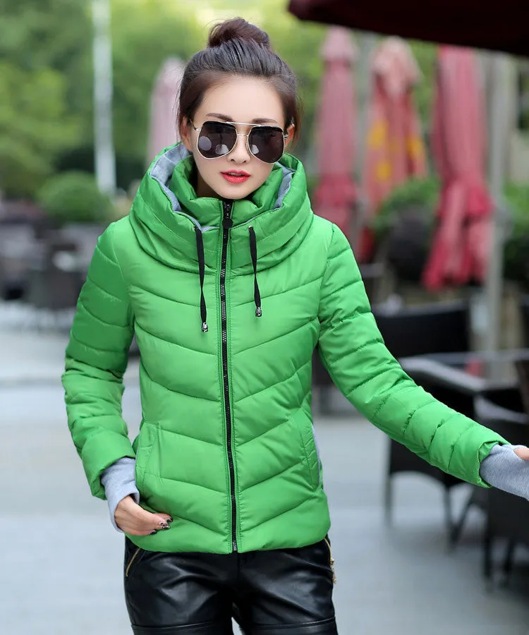 hooded plus size long sleeve warm light down padded winter jacket women parkas for women winter coat women B143