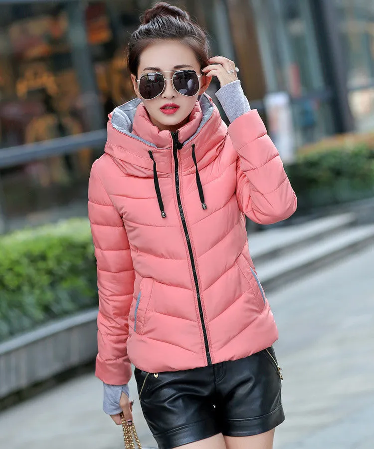 hooded plus size long sleeve warm light down padded winter jacket women parkas for women winter coat women B143