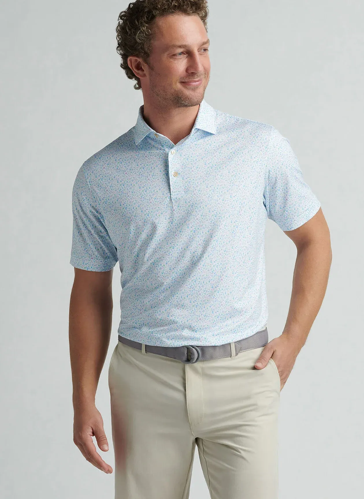 ISLAND JAMMIN PERFORMANCE JERSEY POLO - WHITE