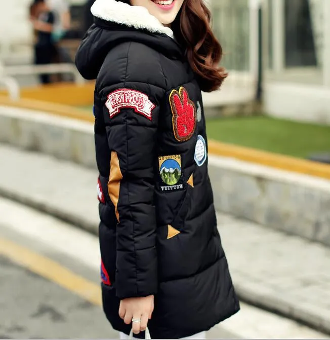 jacket women Long Casual Fashion Women Parka Female Hooded Coat Brand Parka Plus Size Cold Warm outwear W003