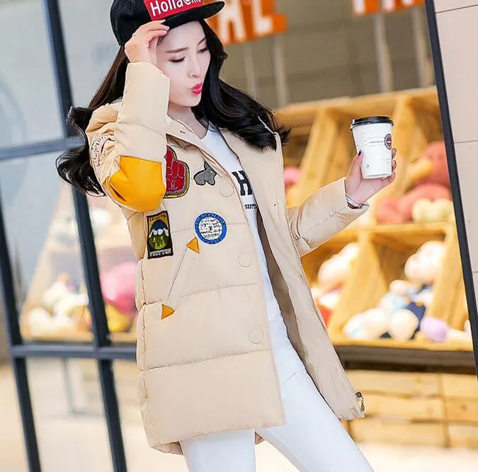 jacket women Long Casual Fashion Women Parka Female Hooded Coat Brand Parka Plus Size Cold Warm outwear W003